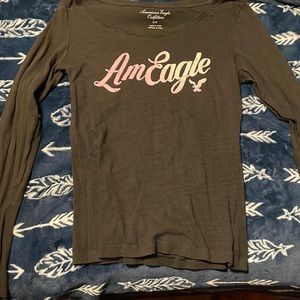 Small American eagle gray long sleeve
